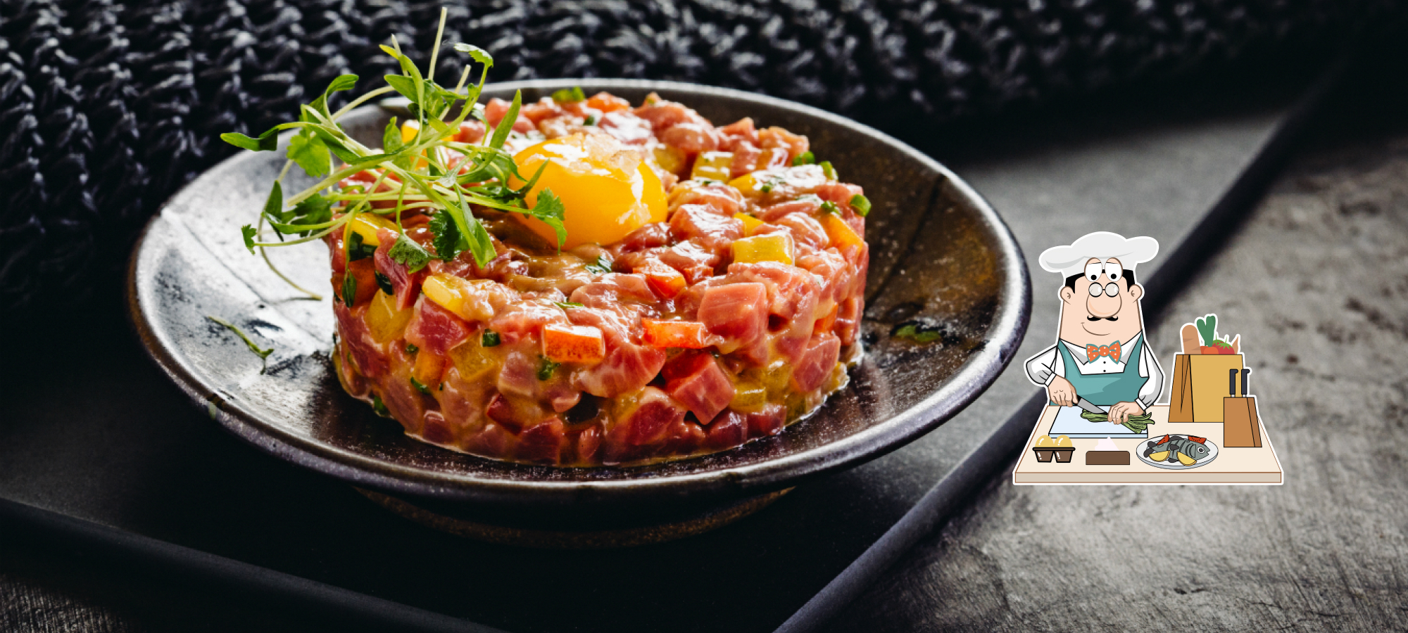Salmon tartare with cured yolk – a Spanish specialty