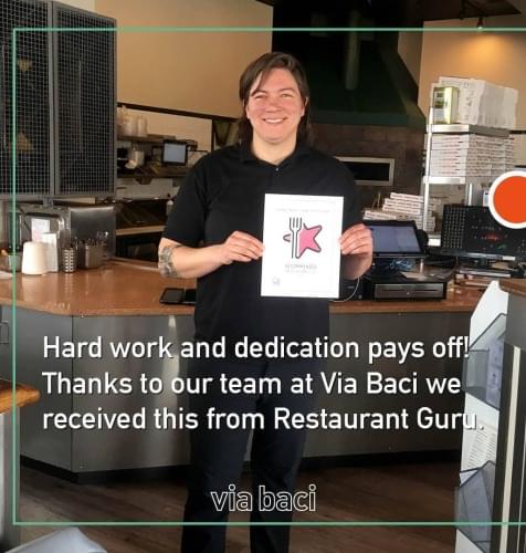 Via Baci Modern Italian Kitchen & Bar award